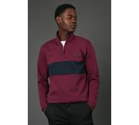 Maine Men's Burgundy Sailing Academy Half Zip Jumper | Size: Medium Maine Burgundy M