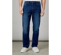 Maine Dark Wash Premium Stretch Straight Fit Jeans, 40R, Dark Blue