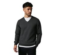 Maine Mens Premium Cotton V Neck Jumper (L) (Grey)