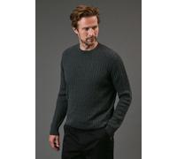 Maine Premium Pure Cotton Cable Crew Neck Jumper, L, Grey