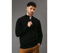 Maine Premium Pure Cotton Half Zip Funnel Jumper, XXL, black