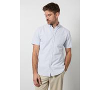 Maine Men's White Burgundy Heritage Check Short Sleeve | Size: Medium Maine White M