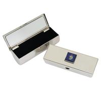 Maine Metal Lipstick Case with Mirror Silver Personalised Engraving Gift AS20