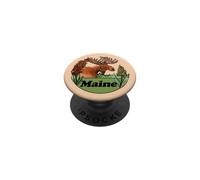 Maine Moose Illustration Mainer PopSockets Adhesive PopGrip