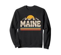 Maine Mountain Retro Sunset Vintage 70s State Souvenir Sweatshirt