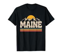 Maine Mountain Retro Sunset Vintage 70s State Souvenir T-Shirt