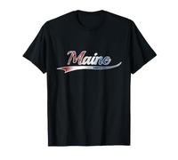 Maine Patriotic Red White and Blue USA Graphic T-Shirt