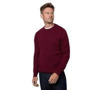 Debenhams Men's Premium Pure Cotton Cable Crew Neck Jumper in Burgundy | Size: Large