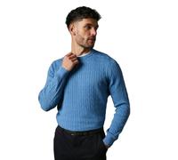 Maine Premium Pure Cotton Cable Crew Neck Jumper, M, Navy