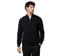 Debenhams Men's Premium Pure Cotton Half Zip Funnel Jumper in Black | Size: 2XL
