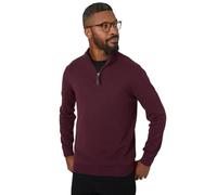 Maine Men's Premium Pure Cotton Half Zip Funnel Jumper in Burgundy | Size: Large Maine Burgundy L