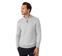 Maine Premium Pure Cotton Half Zip Funnel Jumper, L, light grey