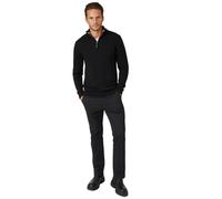 Maine Premium Pure Cotton Half Zip Funnel Jumper, S, black