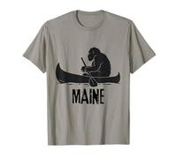 Maine Squatch Man Mountain Canoe Summer Camping T-Shirt