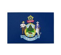 Maine State Flag Adult Wooden Jigsaw Puzzle 1000 Pieces for The Perfect Visual Feast! 1000pcs