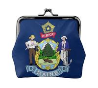 Maine State Flag Coin Purses, Change Purse Wallets, For Festivals And Special Occasions, Black, One Size, Art Deco