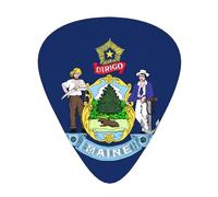 Maine State Flag guitar pick set, 3 different thicknesses, 12 pieces for a variety of instruments