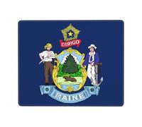 Maine State Flag - Mouse Pad,Non-Slip Rubber Base Durable Stitched Edges Computer Mousepad for Gaming Home Office Wireless Mouse 9.4"x7.9"