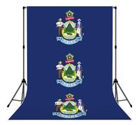 Maine State Flag Print 5x7ft Backdrop Curtain With Hanging Pocket Back Drop Photography Accessories For Live Streaming