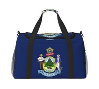 Maine State Flag Print Duffel Bag for Travel Weekender Overnight Carry On Bag Women Men Gym Luggage Bag Carry on