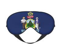 Maine State Flag Print Eye Mask for Comfortable Sleep - Elastic Nighttime Shade, Perfect for Plane, Travel, and Meditation
