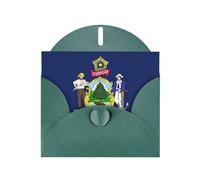 Maine State Flag print Greeting Cards - Thank-You Cards Party Invitation Cards for Festive Celebrations