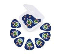 Maine State Flag print Guitar Picks 12 Pack, Mixed (0.46-0.96mm) with Storage Case for Guitar,ukulele