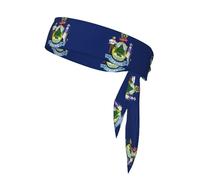 Maine State Flag Print Ninja Headbands,Adjustable Head Tie For Men, Sports Sweatband For Yoga Running Basketball
