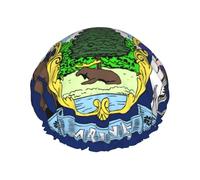Maine State Flag Print Soft Shower Cap for Women Men Reusable hat Lightweight hat and Bath Hair Cap
