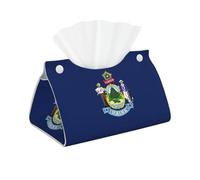 Maine State Flag Print Tissue Oblong Box Cover Waterproof Organizer For Daily Home Room Office Decor