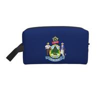 Maine State Flag Print Toiletry Bag for Women Travel Toiletry Bag, Spacious Capacity Cosmetic Bag for Men
