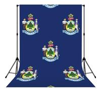Maine State Flag Printed Photography Background, Reinforced Stitched Edge Cloth, Smooth Backdrop for Portraits