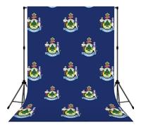 Maine State Flag Printed Photography Background, Reinforced Stitched Edge Cloth, Smooth Backdrop for Portraits