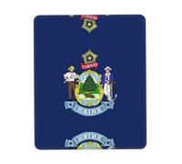 Maine State Flag Printing Mouse Pads for Computers Laptop Mouse with Nonslip Rubber Base Keyboard Mat Desk Pad