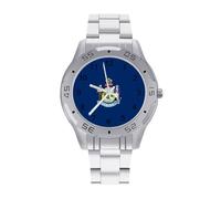 Maine State Flag Trendy Wrist Watches for Men Classic Business Stainless Steel Band Quartz Watch