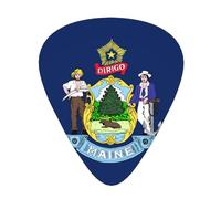 Maine State Flag Wear-resistant guitar picks, thin, medium, heavy, 12 pieces of guitar picks, suitable for guitar, bass, electric guitar, ukulele,