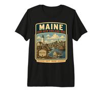 Maine State Vintage New England Maine Vacation Premium T-Shirt