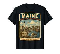Maine State Vintage New England Maine Vacation Value Graphic T-Shirt