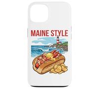 Maine Style Rolled Lobster & Coastal Lighthouse Graphic Case for iPhone 13