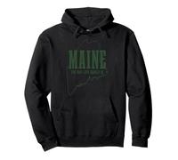 Maine The Way Live Should Be Pine Tree State Map Pride Pullover Hoodie