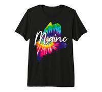 Maine Tie Dye State Map Pride Hippie Vintage Premium T-Shirt