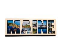 Maine -USA Souvenir, Maine Wooden Magnet with Lettering, Maine Portland Fridge Magnet, USA Gift, Travel Keepsake from United States, Portland, Acadia 090225