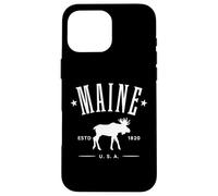 Maine USA with Moose Design Souvenir for Maine Lovers Case for iPhone 16 Pro Max