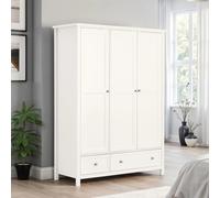 Maine Wardrobe - 3 Door - 2 Drawer - White