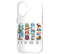 Maine, Watercolor Style, Vacation Souvenir Coastal Case for iPhone 17