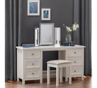 Maine White 6 Drawer Double Dressing Table