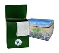 Mainely Urns Meadow Themed TSA Approved Fly-Safe and Temporary Travel Cremation Urn Kit for Human Ashes - Airline and Mail Friendly - 200 Cubic Inch Capacity - Green Plastic Urn with Floral Mailing