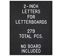 MAINEVENT 2 Inch White Plastic Letter Board Letters Set, 279 Pieces, No Board Included