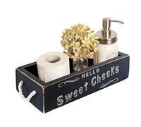 MAINEVENT Nice Butt Bathroom Decor Box, One Box with Print on 2 Sides Farmhouse Nice Butt Toilet Paper Holder, Back of Toilet Decor Funny Cute Rustic Décor