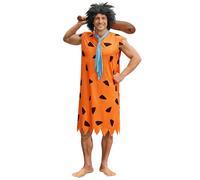 Mainfini Fred Funny Costume Caveman All Hallows Eve Masquerade Theme Party Orange Big Tall Tunic Tie Wig Inflatable Club Cartoon Characters Classic Cosplay suit XXL